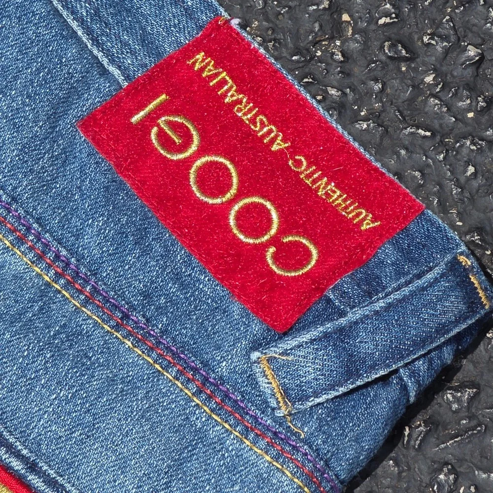 Coogi Mens Blue Denim Embroidered Streetwear Shorts W32 Made in USA Eagle Logo